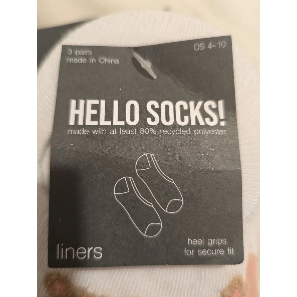 Lot Of 9pairs HELLO Socks ‎ No Show Socks Liners Variety - Size Fits Most